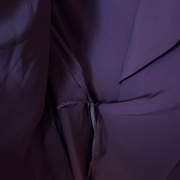 Calvin Klein Classic Purple Belted Blazer Wrap Jacket Size 12 with Gold Hardware - Picture 7 of 10